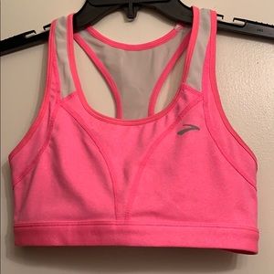 Pink Brooks Sports Bra